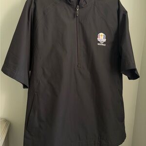 Cutter & Buck Ryder Cup Medinah short sleeve quarter zip black top